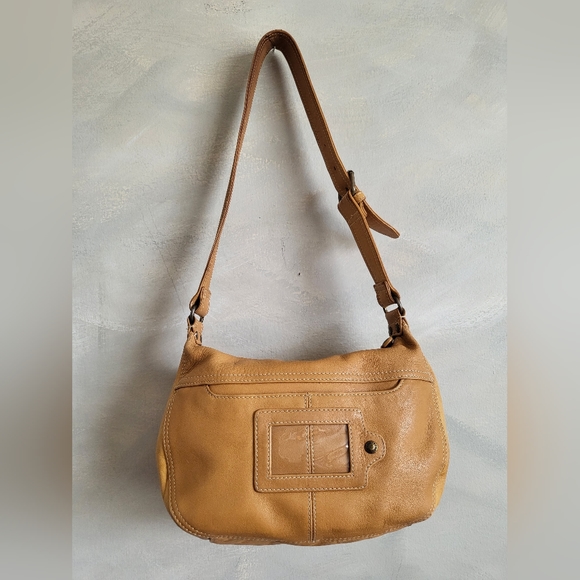 Fossil Light Brown Satchel Shoulder Bag Brass Tone Hardware  11 x 7 - Picture 8 of 16